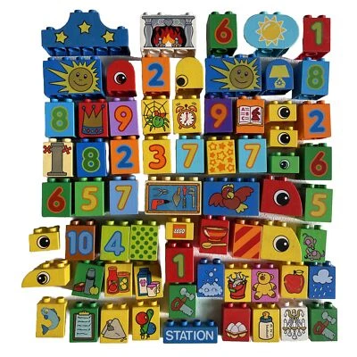 Lego Dupl 67 X Various Picture Blocks; Eyes, Animals, Numbers, Tech, Misc & more - Image 1 of 4