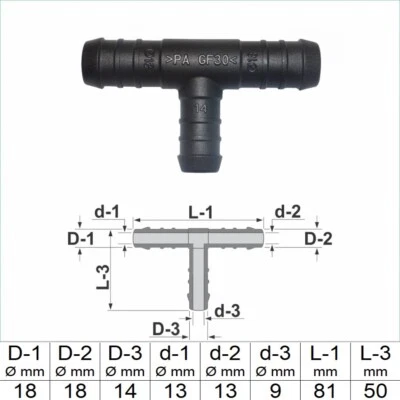 GABEX-SHOP.DE 1 2 3 5 oder 10 Stck T-Schlauchverbinder 18 mm 14 mm 18 mm RGV T Stück reduziert