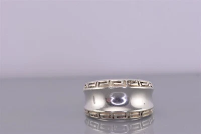 Anillo banda cóncava llave serpenteante griega de plata esterlina Kabana 925 talla: 8 Foto 1 de 4
