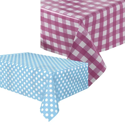 PLAIN SUMMER PRINTED DESIGNS OF PVC PLASTIC VINYL TABLE CLOTH OUTDOOR PARTIES  - Image 1 of 4