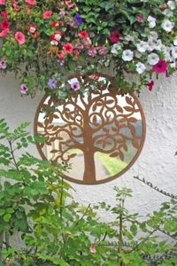 Small Tree Design Mirror Round Garden 60 x 60 CM 2ft x 2ft - Picture 1 of 3
