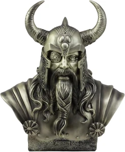 Ebros Warrior God Odin the Alfather Bust Statue 12" H Norse Viking God Odin Rule - Picture 1 of 12