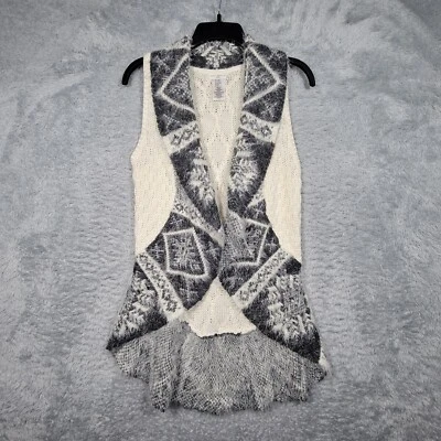 Cárdigan Max Studio Niños Grande 14 Marfil Tejido Chaleco Suave Borde Decorativo Foto 1 de 4