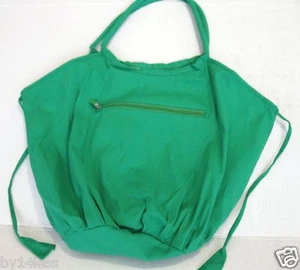 Large Canvas Tote Green Shoulder Bag Heavy Duty Shop Laundry Beach Sports - Picture 1 of 3