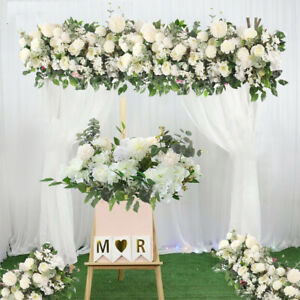 Artificial Wedding Rose Flower Row Top Table Backdrop Arch Arrangement Wall Deco