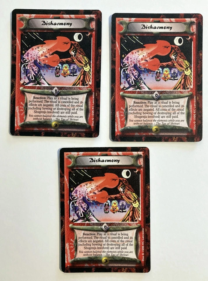 Disharmony (3) L5R Legend of the Five Rings CCG Forbidden Knowledge 1996 - Image 1 of 1