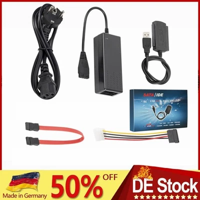 NEU USB auf IDE + SATA Adapter für 2,5" & 3,5" HDD SSD Festplatten Festplatte DE - Bild 1 von 4