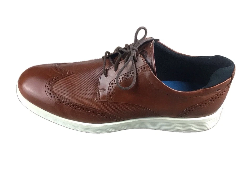 ECCO S-lite Hybrid Men Brown Leather Derby Brogue Wingtip Dress Shoes Sz 13-13.5 - Image 1 of 4