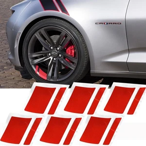6PCS Redline Wheel Rim Sticker Stripes Decal Trim for Chevy Corvette Camaro SS - Picture 1 of 4