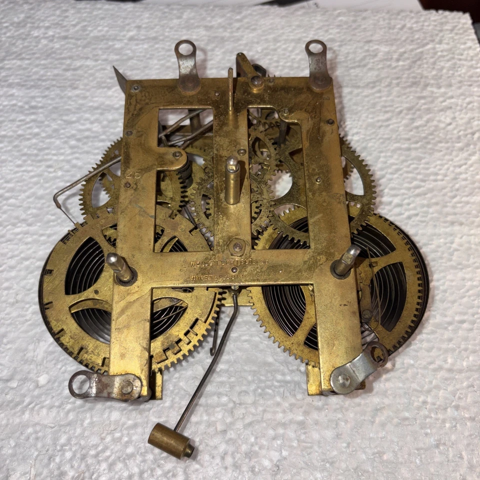 Gilbert Black Mantel Clock Movement - Ca. 1900- 8 Day Time & Strike- B#178 - Image 1 of 4