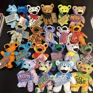 Lot of 21 Grateful Dead Liquid Blue Bean Bear Plush Ripple Jerry Dupree w/tags - Picture 1 of 19
