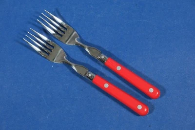 2 x garfos de jantar WF Washington Forge Mardi Gras vermelho aço inoxidável 7 3/4” Coreia - Imagem 1 de 2