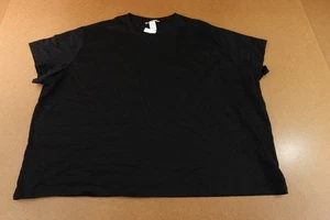 H&M Womens Size 3XL Black Cotton Short Sleeve Crew Neck T-Shirt NWT - Picture 1 of 9