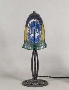 French Art Deco Table Lamp by Les Etablissements Leune    .daum era 1920s France - Picture 1 of 13