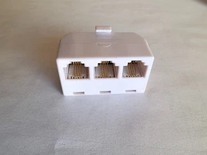 Trisonic 3 vías divisor de toma de corriente teléfono teléfono modular conector de línea modular 3 líneas - Imagen 1 de 3