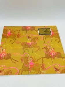Vintage Hallmark Gift Wrapping Paper Girl Birthday Carousel Horses NOS - Picture 1 of 4