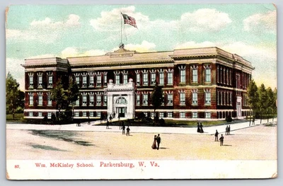 Parkersburg West Virginia~Wm McKinley School~Artist Conception~1909 Postcard - Image 1 of 2