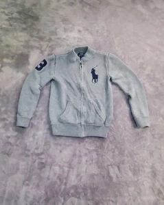Polo Ralph Lauren Pullover Jungen Gr. S (8) grau Full Zip Big Pony Cardigan C1-40 - Bild 1 von 8