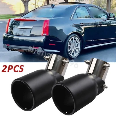 2PCS For Cadillac CTS ATS CT4 CT5 Car Exhaust Pipe Tip Rear Tail Throat Muffler - Image 1 of 4