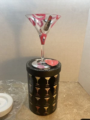 Vaso Martini pintado a mano Lolita “Lipstick” Love My Martini 10 oz  Foto 1 de 4