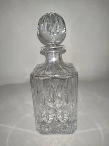 Atlantis Crystal Square Whiskey Decanter W/ Faceted Stopper 10” Barware Fernando - Bild 1 von 3