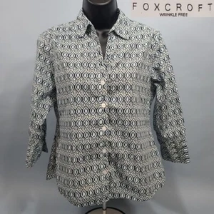 Foxcroft faltenfreie Button-Down Statement Ärmel tailliert Damengröße 6P - Bild 1 von 7