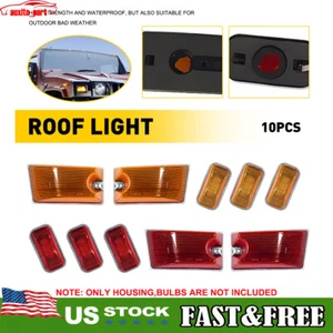 10pcs Red/Amber Lens Cab Marker Roof Running Lights For 2003-2009 Hummer H2 Sut - Picture 1 of 13
