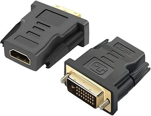 HDMI FEMALE TO DVI-D (24+1) MALE GOLD SOCKET ADAPTOR ADAPTER CONVERTER JOINER - Picture 1 of 1