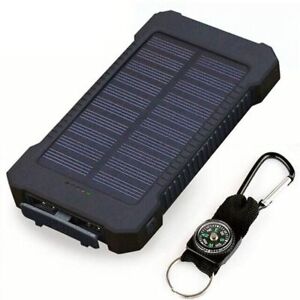 USB Portable Charger Solar Power Bank For Cell Phone with Compass Travel Trip