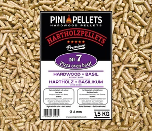 PINI Hardwood Pellets No. 7 BBQ Pizza Oven Basil 1.5 kg Pizza Oven Grill Pellets - Picture 1 of 3