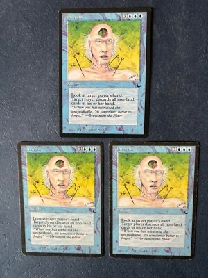 MTG 3X THE DARK AMNESIA MAGIC THE GATHERING SORCERY BLUE ENGLISH UNCOMMON CARD - Image 1 of 4
