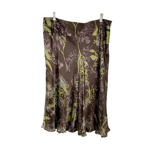 CALVIN KLEIN Women's 100% Silk A-Line Full Skirt All Over Print Plus Size 14 EUC - Picture 1 of 11