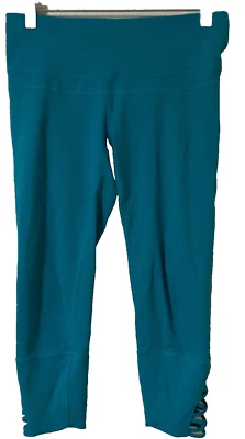 Prana Small Yoga Capri Women's Leggings Teal-Green 29" x 21"  - Image 1 of 4