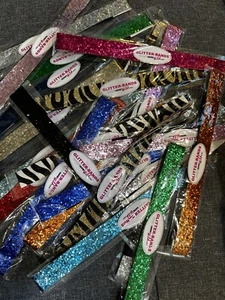286 LOT - Glitter Headband Sports Dance Softball Sparkly Wholesale Team Packs - Picture 1 of 3