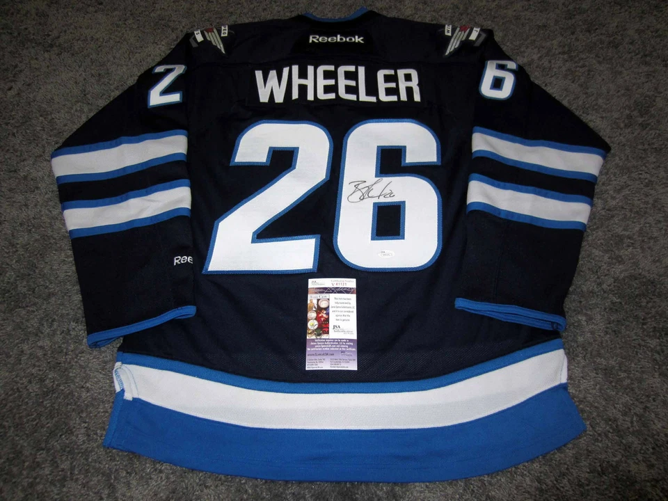 BLAKE WHEELER Winnipeg Jets SIGNED Autographed JERSEY w/ JSA COA Small NEW - Image 1 of 3