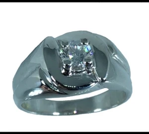 14k Moissanite Ring, White, Yellow, Rose G, Free Sizing, US - Imagen 1 de 8