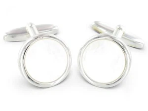 Grom Manschettenknöpfe Silber Perlmutt - Bild 1 von 1