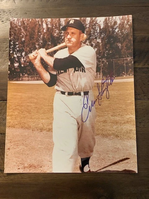 New York Yankees Enos Slaughter Autographed 8x10 Photo Pose 4 - Image 1 of 1