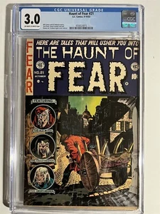 HAUNT OF FEAR #21 EC COMICS GOLDEN AGE 1953 CGC 3.0 GRADED! PRE CODE HORROR! - Bild 1 von 2