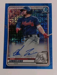 2020 Bowman Chrome Blue Mega Refractor Shea Langeliers Auto /150 - Picture 1 of 2
