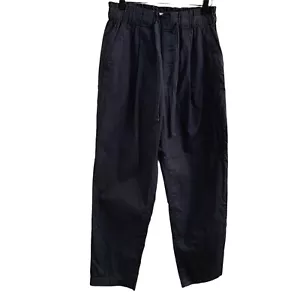 New Loft Womens Small Paper Bag Tie Waist Gray Pants 100% Cotton - Picture 1 of 5
