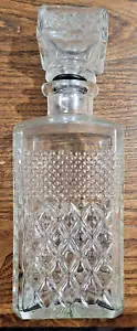 Decantador de cristal vintage con tapón 24cms alto 8,5cms ancho pesado cristal de plomo - Imagen 1 de 5