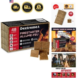 Fire Starter Cubes Pack of 48 Eco-Friendly Quick Ignition for Campfire BBQ Grill - Picture 1 of 9