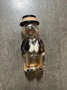 Vintage FIGUR Glas Köln Parfum Miniatur Flakon MAN Strohhut Smoking - Bild 1 von 7