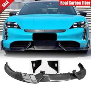 Kit de alerón de carrocería de parachoques delantero de carbono real apto para Porsche Taycan 911 2019-24 - Imagen 1 de 13
