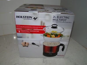 Neu im Karton Holstein Housewares 2L Elektrischer Multipot Dampfgarer Gestell Löffel Eierablage - Bild 1 von 8