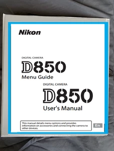 Nikon D850 SLR Menu guide & Full instruction  manual printed & hard cover binder