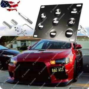 Tow Hook License Plate Bumper Mount Bracket Fit Mitsubishi Lancer Evolution Evo - Picture 1 of 10