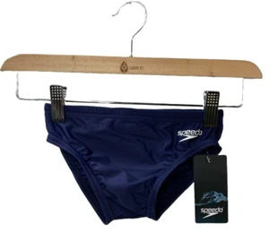 Speedo Youth Men's Navy Swimsuit Brief Powerflex Eco Solid Youth 24Y Underwear - Picture 1 of 7