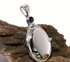 NEW Just add water 925 Sterling Silver 4mm Lab Sapphire Locket H2O  Mermaids
